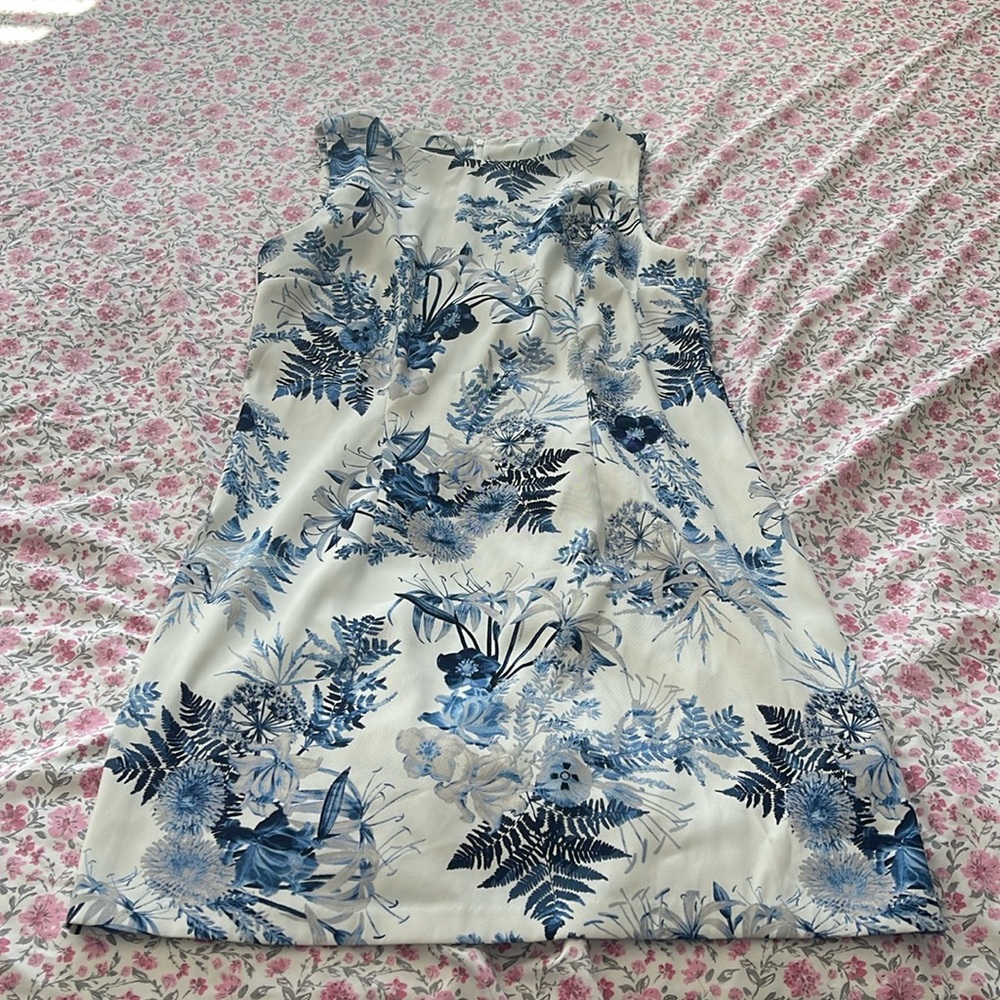 Blue and White Floral Dress